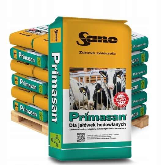 SANO Primasan 25KG,WITAMINY,MINERAŁY opasy,jałówki