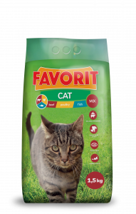 Favorit Cat Mix – karma sucha dla kotów (drób, wołowina, ryba) 15 kg